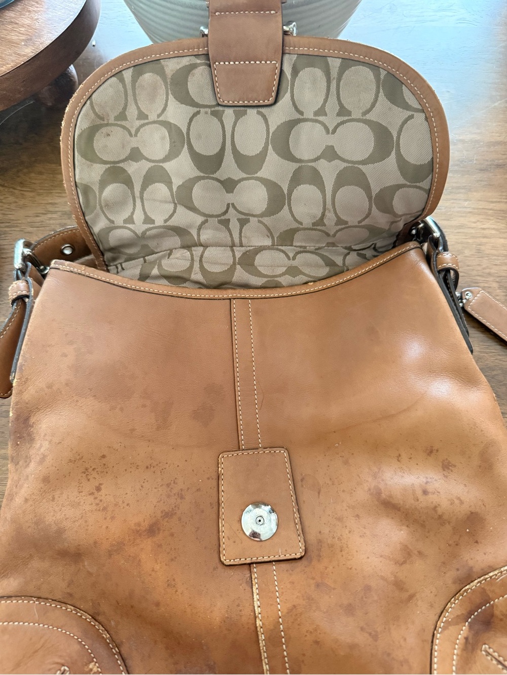 Vintage Coach Soho Brown Leather Flap Shoulder Bag Crossbody Style 94 - Picture 3 of 14